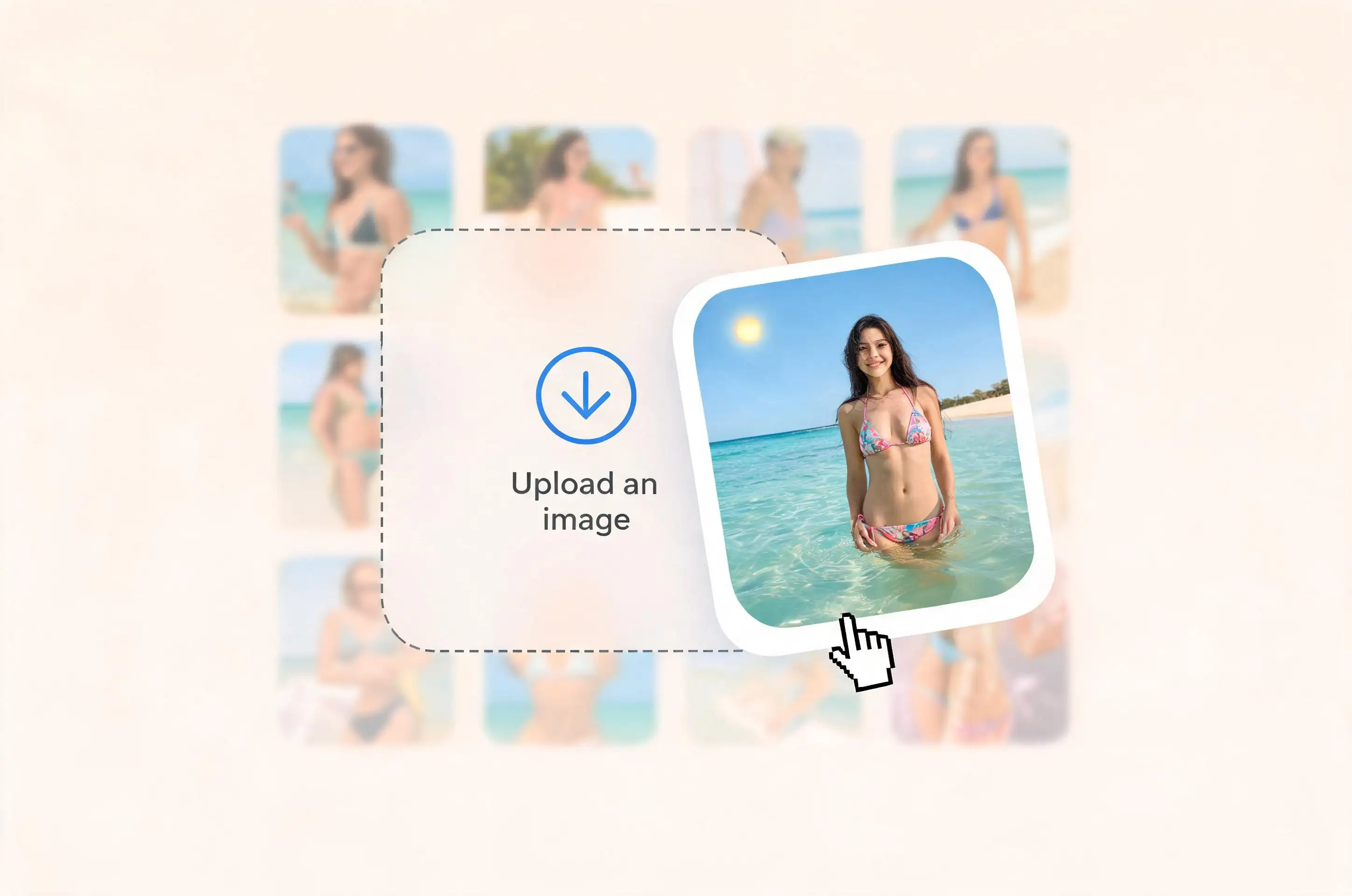 Uploading a photo into the AI twerk generator upload area