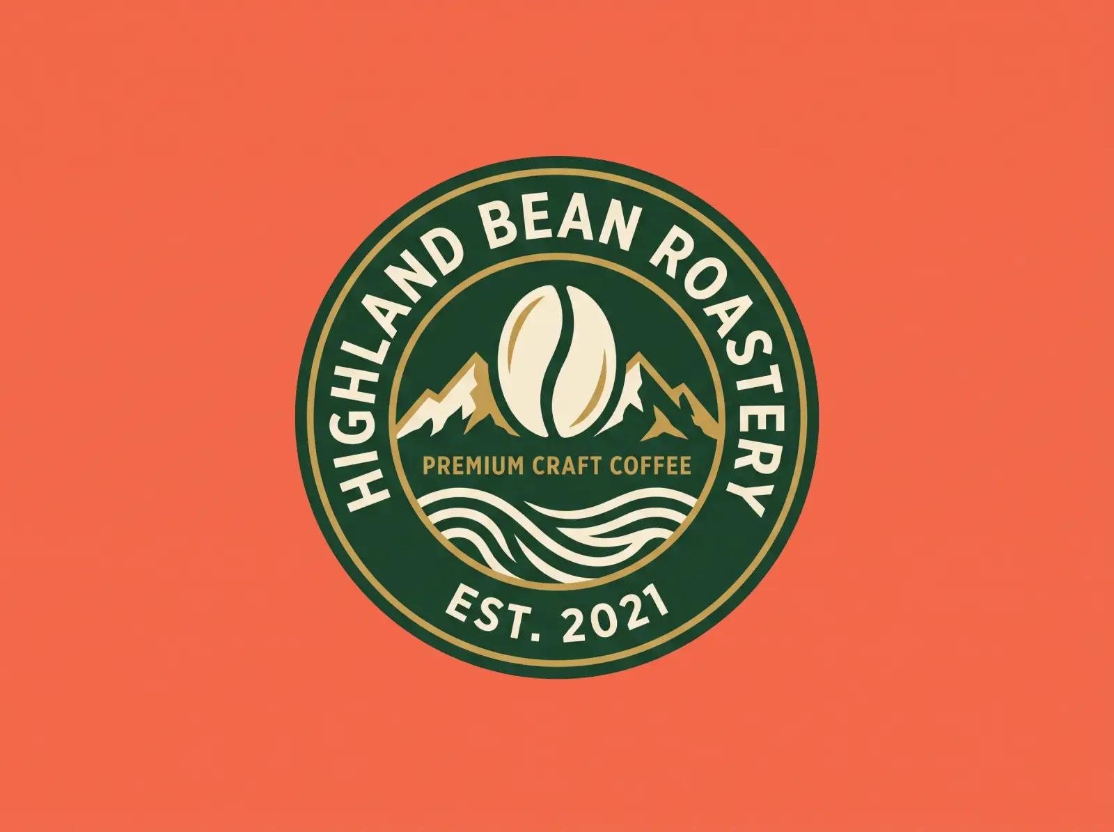 Flat illustrated logo badge on a coloured background