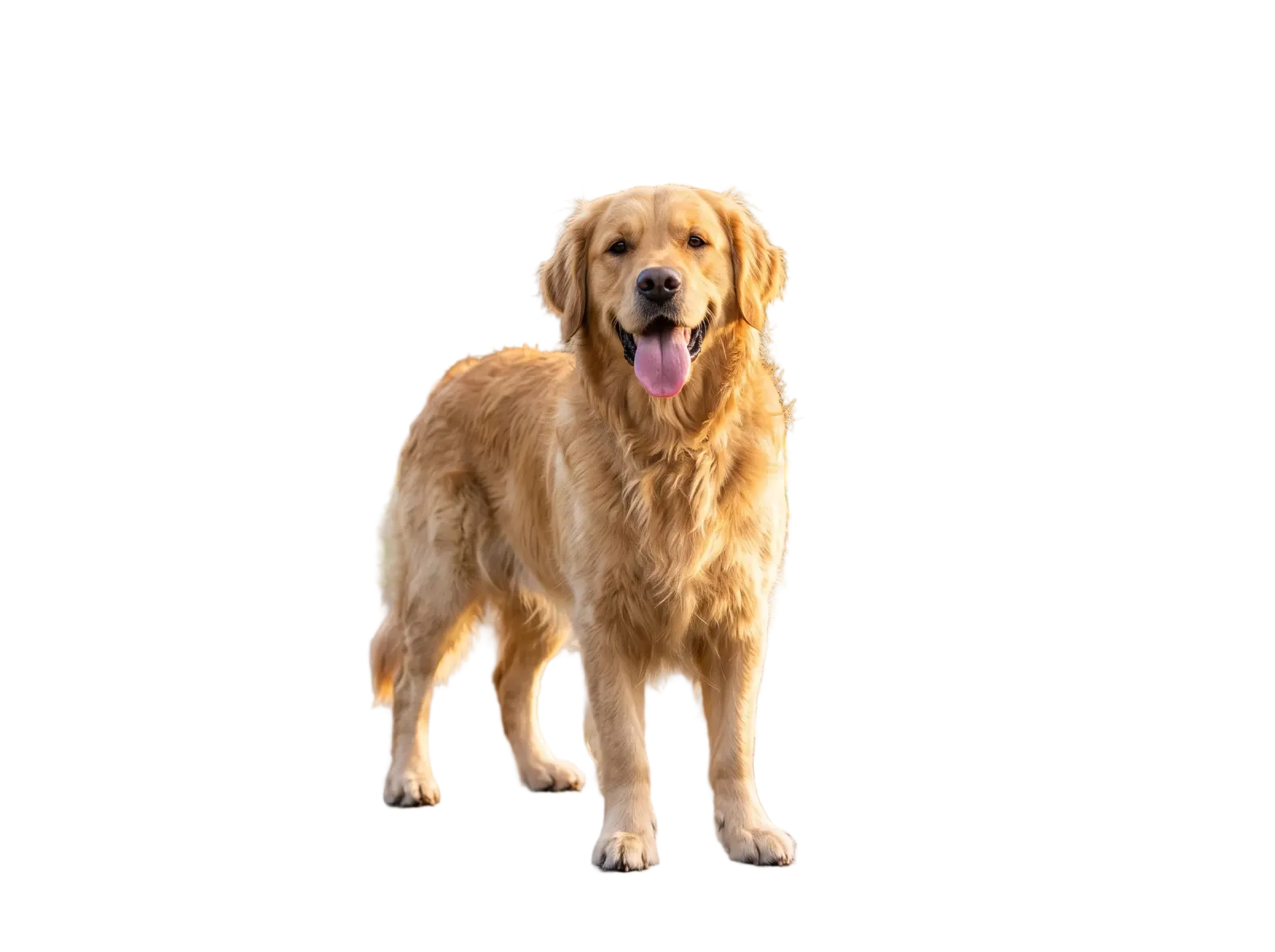 The same dog cut out with fur and whiskers intact on a transparent background
