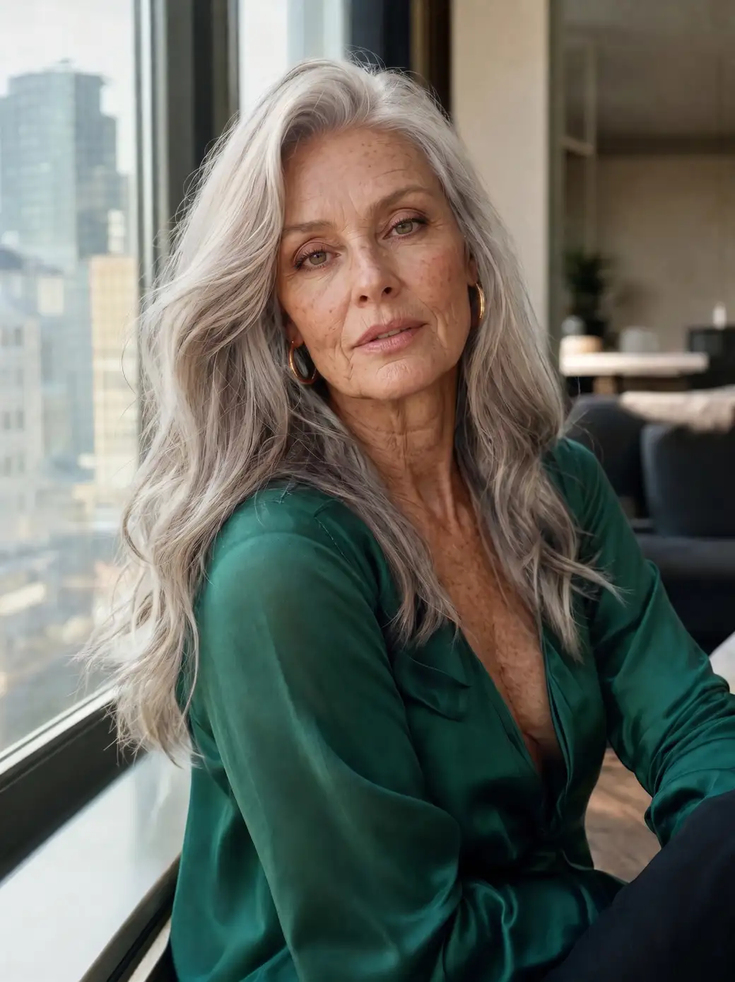 Same person aged by AI to about 75
