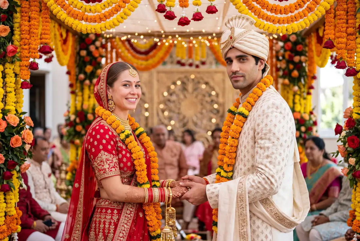 Example: Indian wedding photo made from the two portraits