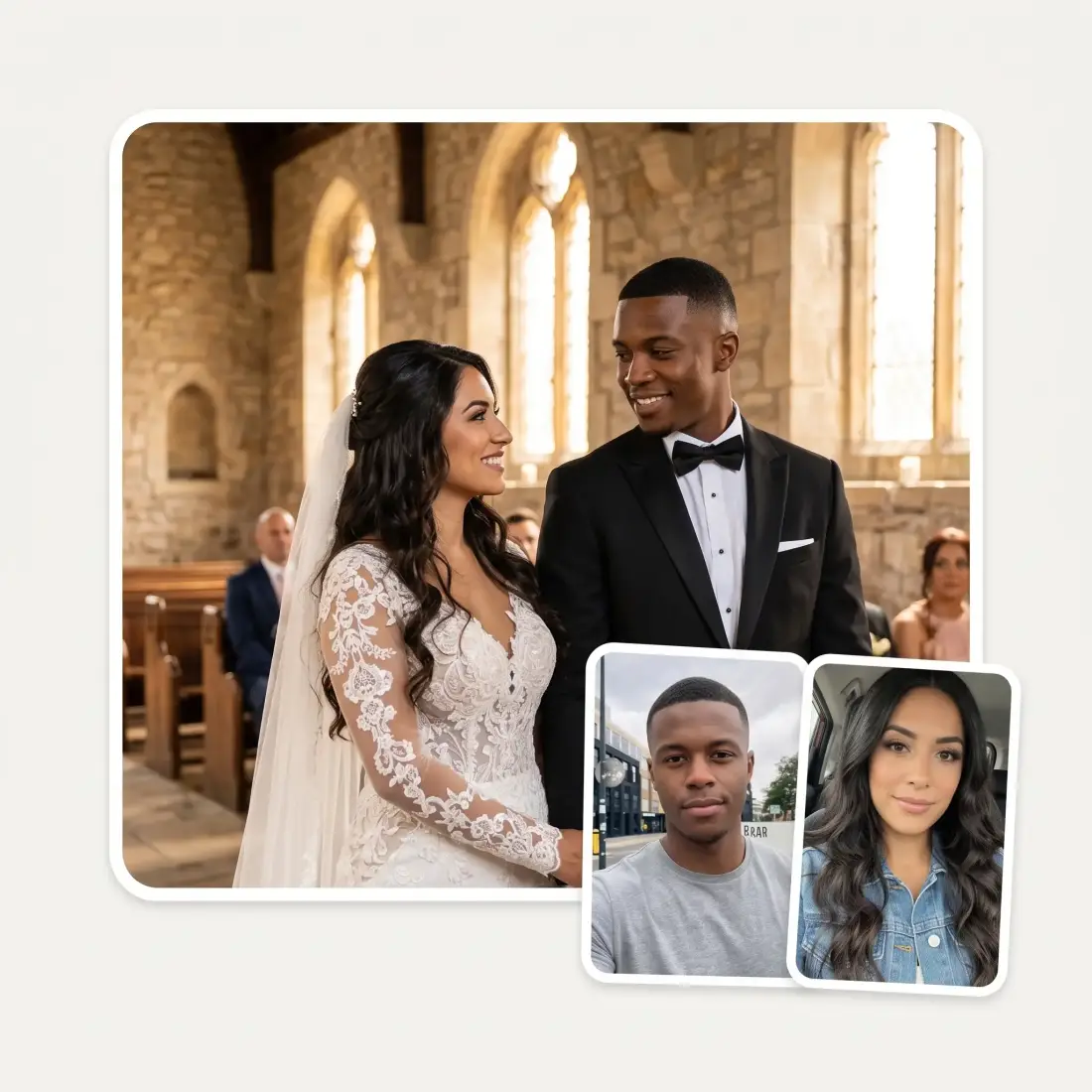 AI Wedding Photo Generator — your photos turned into a wedding photo