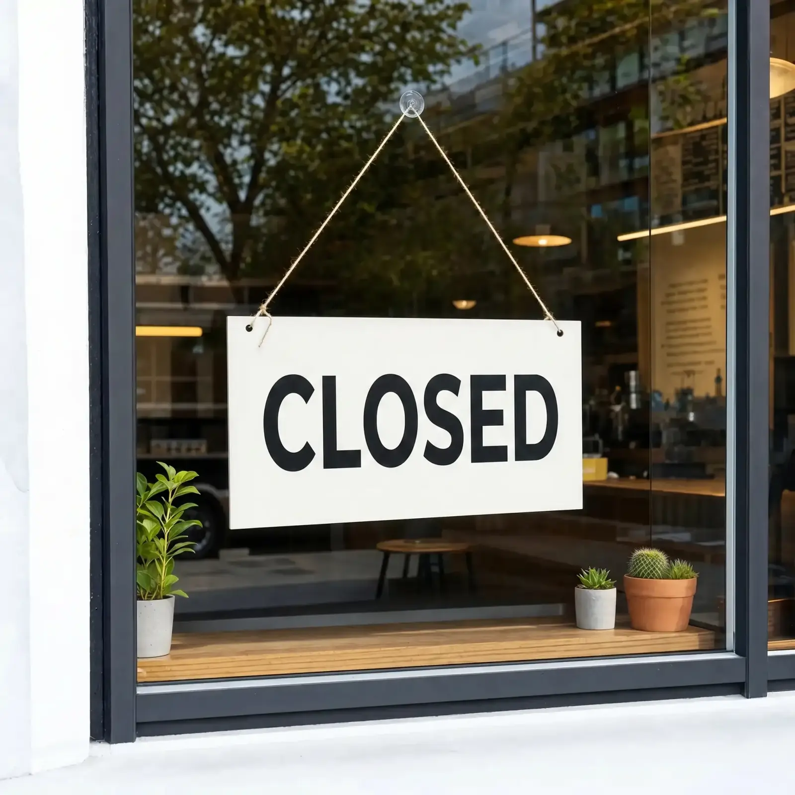 The same shop sign edited by AI to read CLOSED