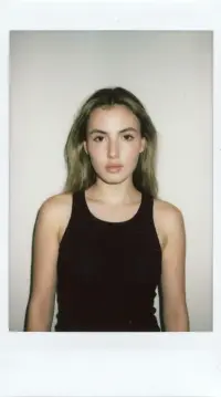 Portrait photo restyled as an instant film Polaroid with AI