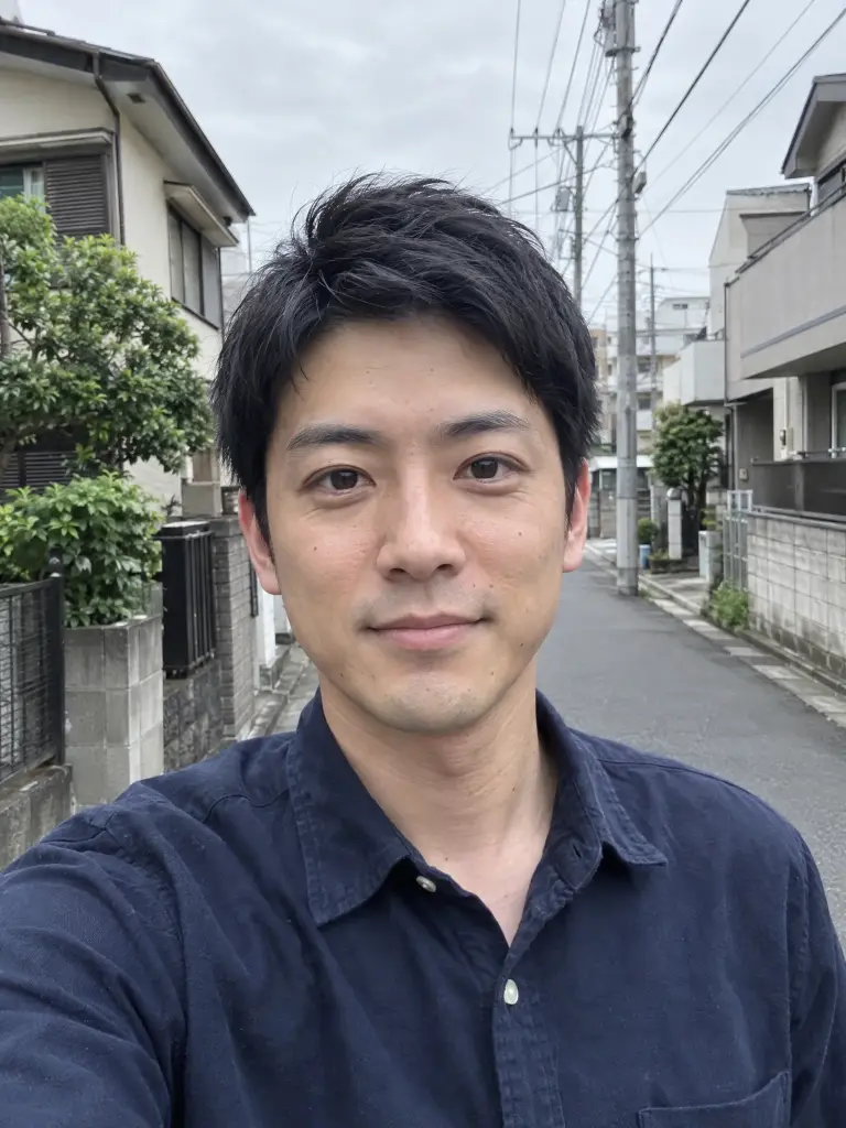 見本の自撮り写真（男性）