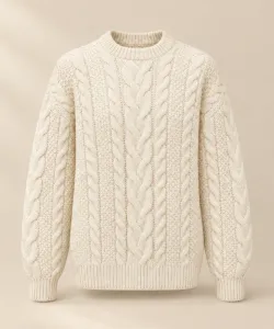 Cream cable-knit sweater