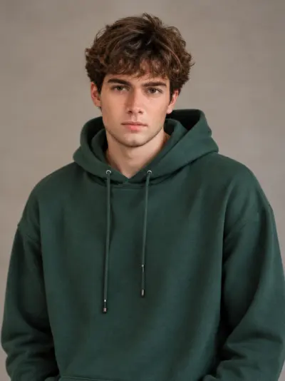 The same man in a green hoodie