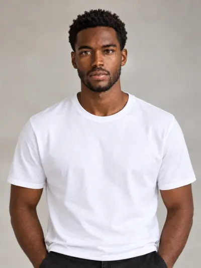 Man in a white T-shirt