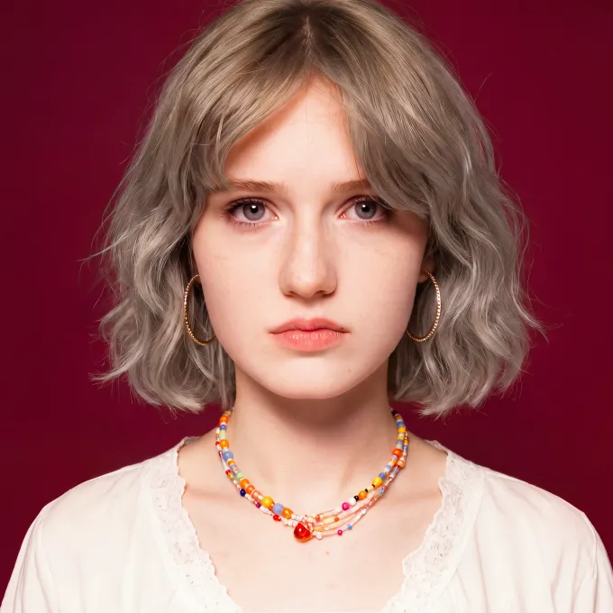 Woman with two different hairstyles, split down the middle