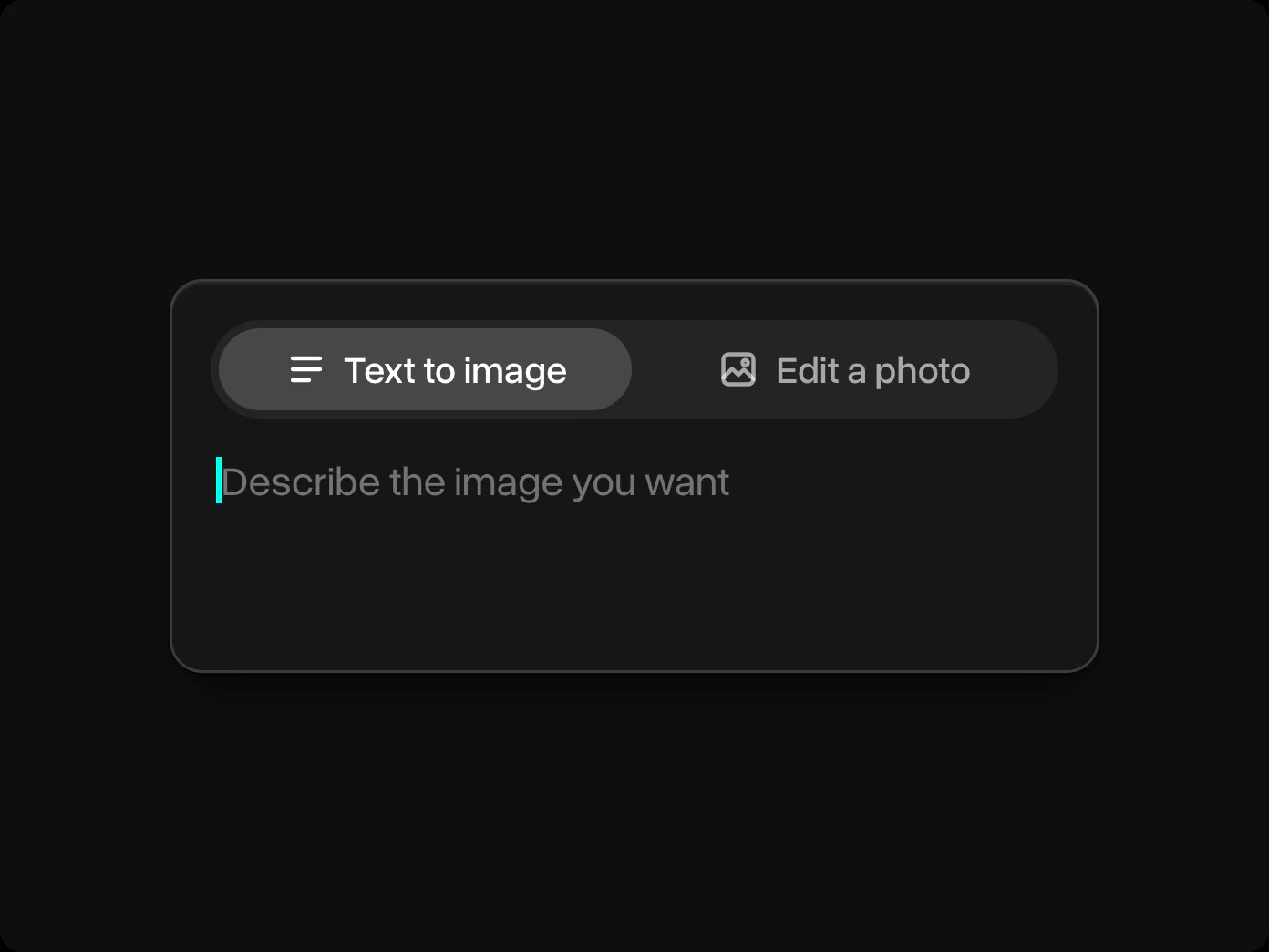 Prompt field with a reference photo attached