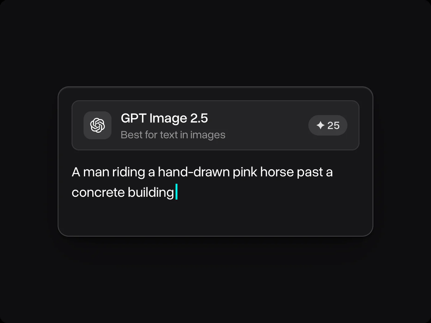 Model picker with GPT Image 2.5 selected