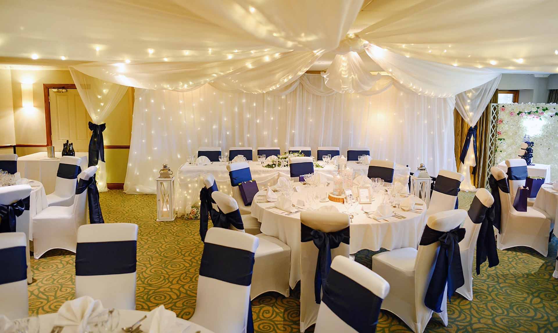 Tables set for a function at Garstang Country Hotel