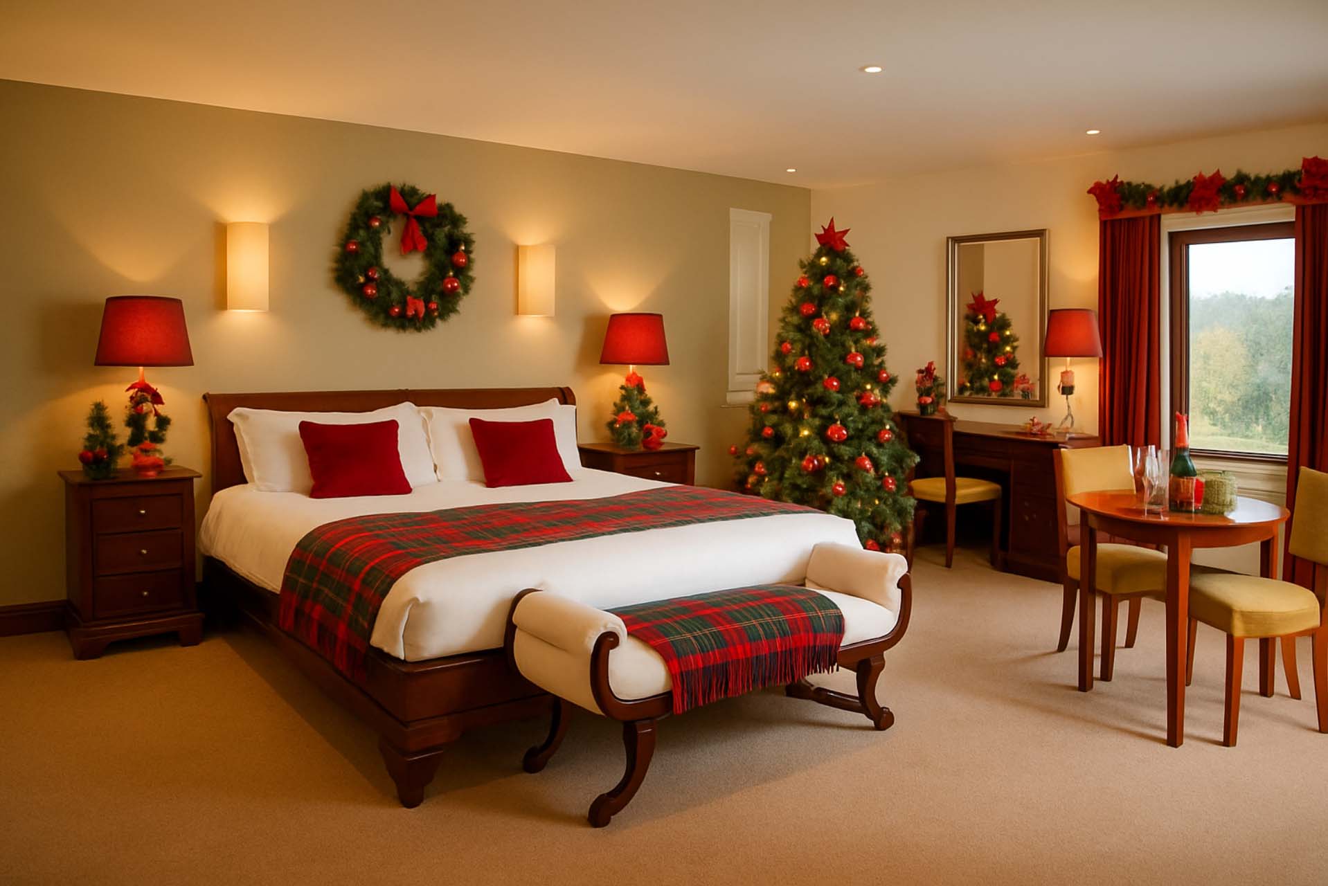 Suite at Garstang Country Hotel Decorated for Christmas 