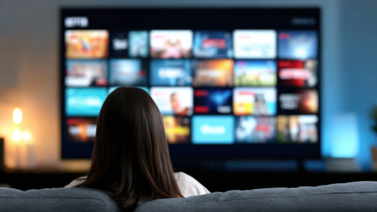 Woman watching FAST channels