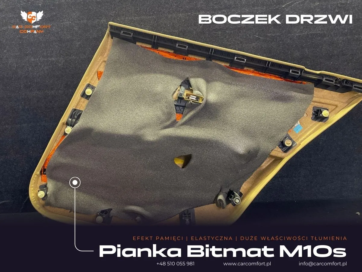 Bitmat M10s jako wykończeniowa warstwa wygłuszenia drzwi BMW E90