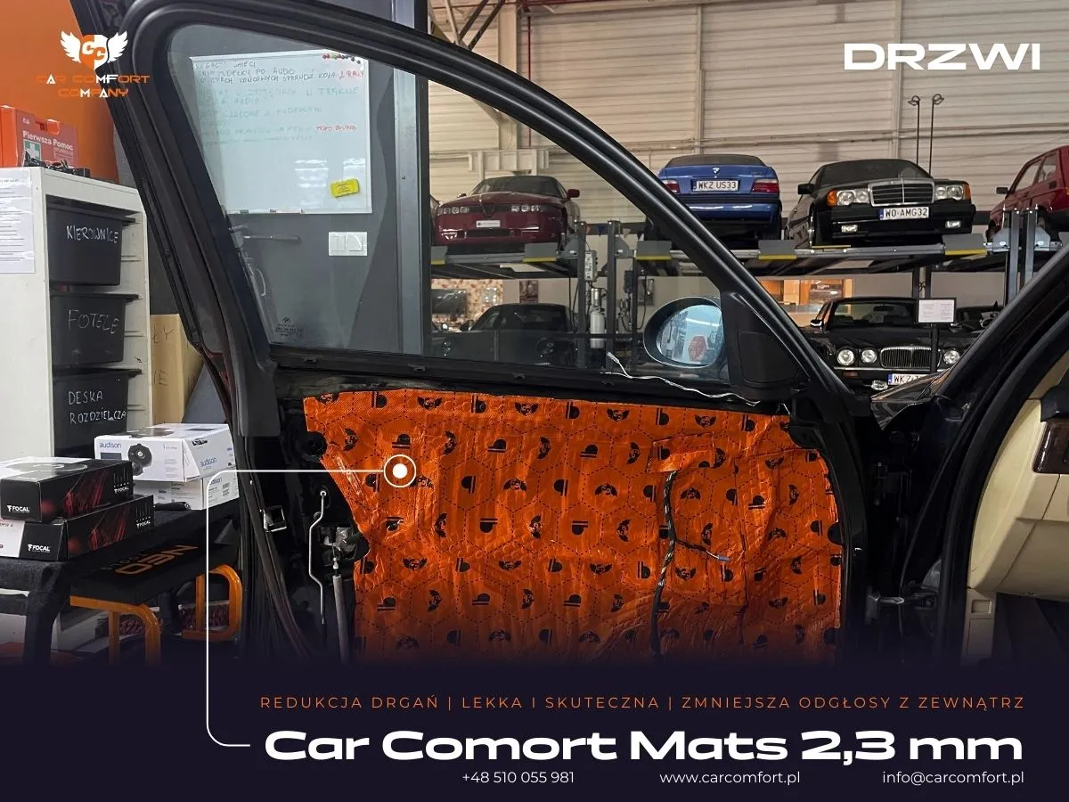 Druga warstwa Car Comfort Mats 2,3 mm aplikowana na drzwi BMW E90