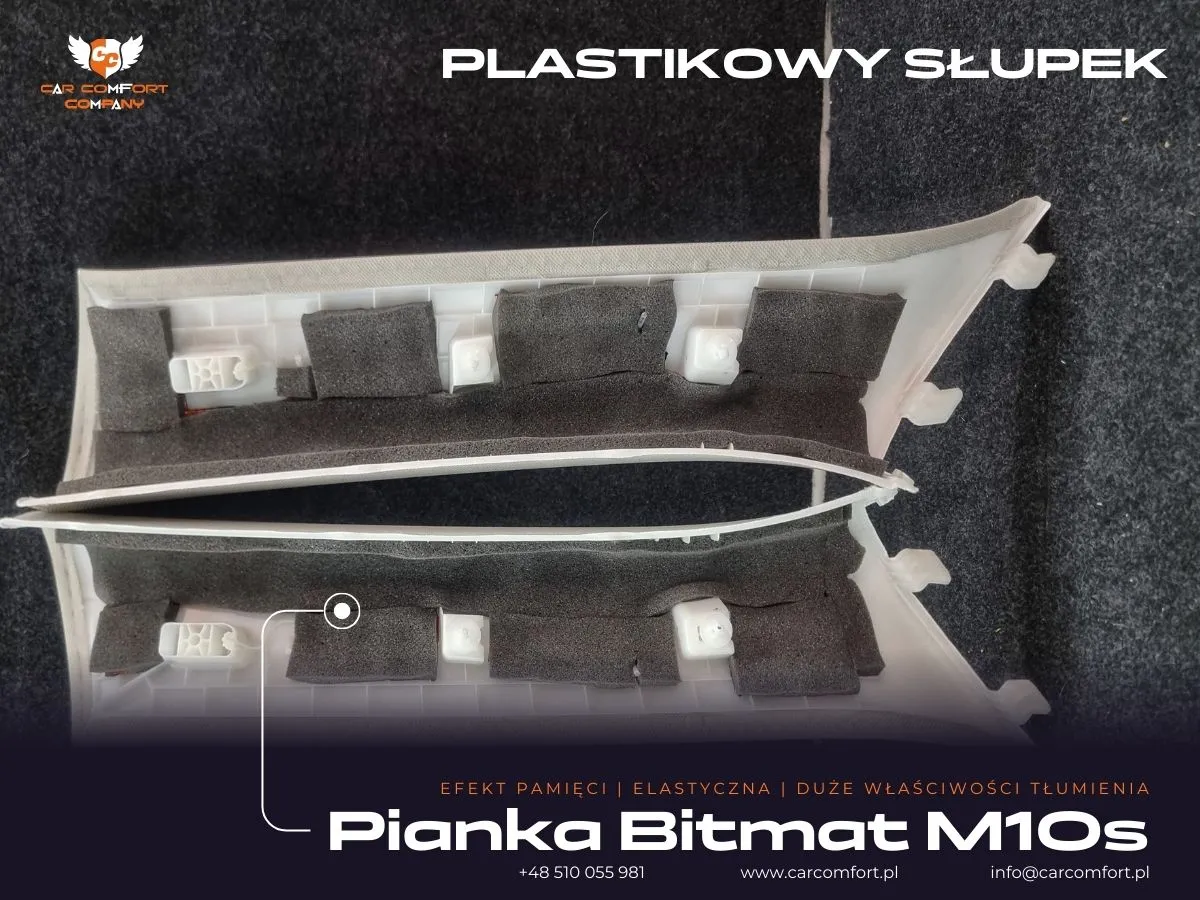Bitmat M10s jako druga warstwa wygłuszenia słupków w Mini CountrymanBitmat M10s jako druga warstwa wygłuszenia słupków w Mini Countryman