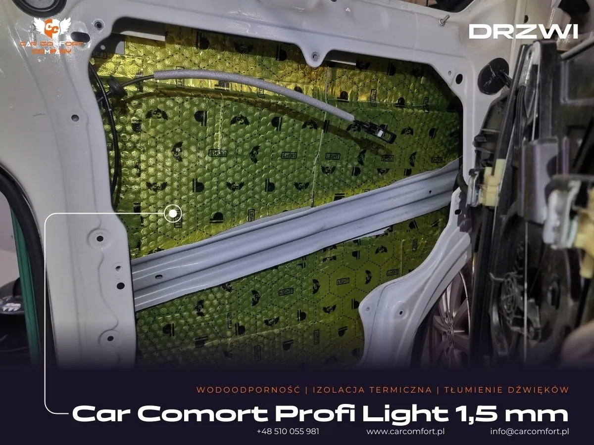 Car Comfort Profi Light 1,5 mm na drzwiach Volkswagen California Beach – pierwsza warstwa wyciszenia