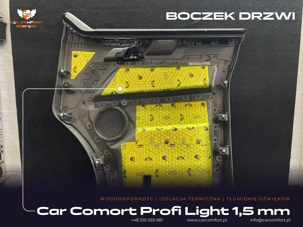 Warstwa Bitmat M10s w boczku drzwiowym – poprawa izolacji akustycznej