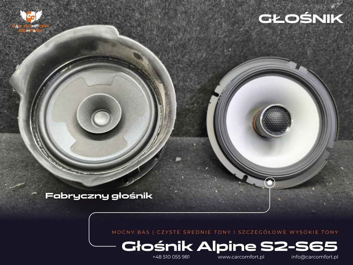 Alpine S2-S65 zamontowane w drzwiach Volkswagen California – czysty dźwięk