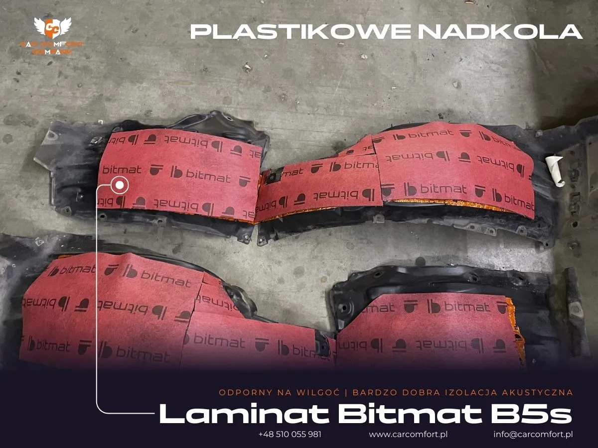 Wielowarstwowe wygłuszenie nadkoli plastikowych – Car Comfort + Bitmat B5s