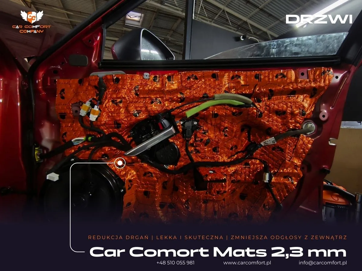 Trzecia warstwa Car Comfort Mats na powierzchni drzwi – dodatkowa izolacja