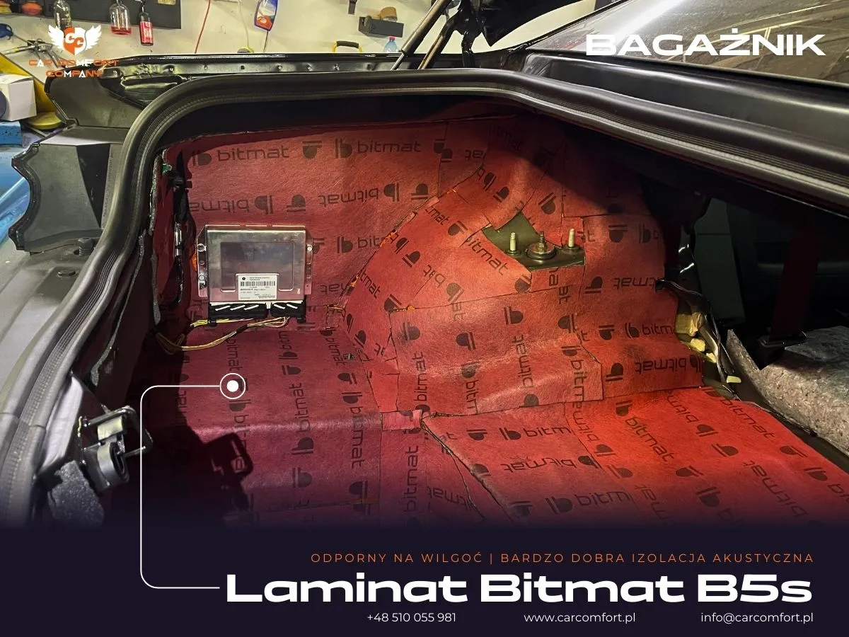 Warstwowe tłumienie bagażnika – zastosowanie mat Bitmat B5s