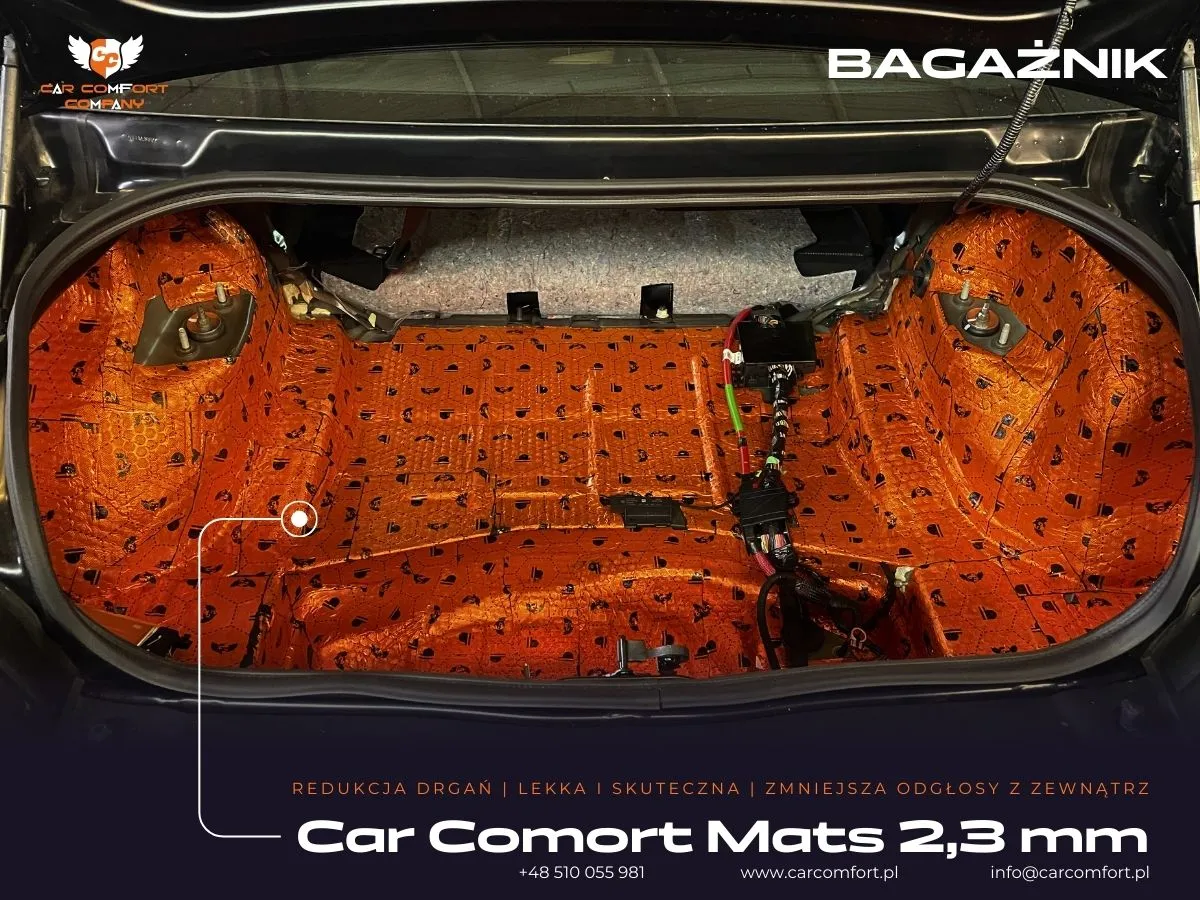 Car Comfort Mats 2,3 mm w bagażniku Dodge Challenger – pierwsza warstwa wygłuszenia