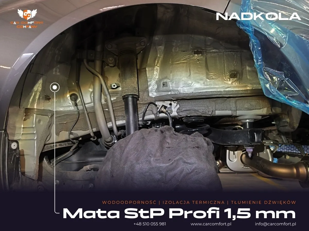 Nadkola w Toyota Yaris GR wyciszone matą StP Profi