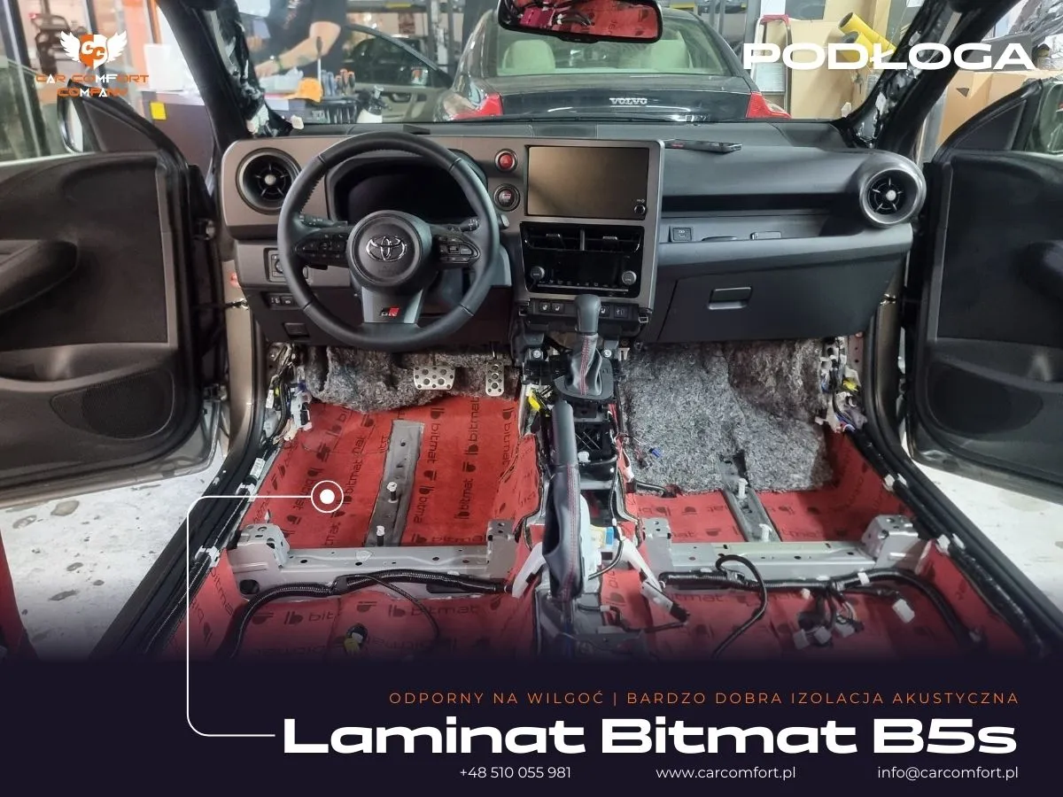 Wygłuszenie podłogi Toyota Yaris GR matami Bitmat B5s