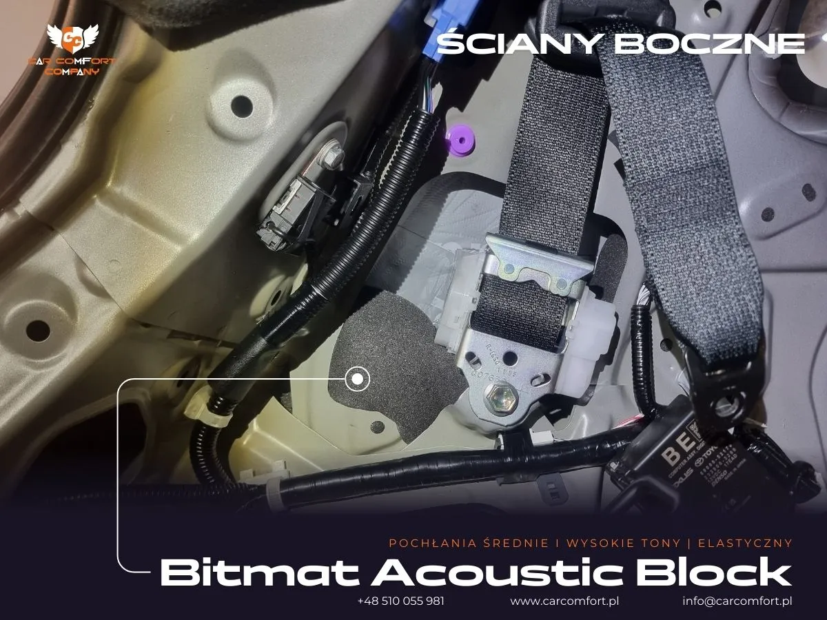 Bitmat Blok Akustyczny na ścianie bocznej – tłumienie rezonansów kabiny