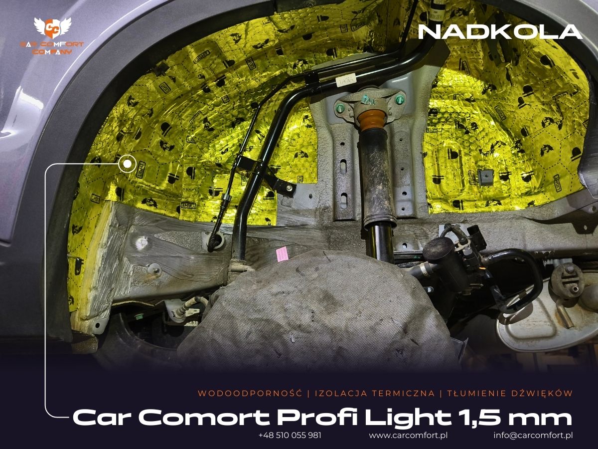 Car Comfort Profi Light 1,5 mm jako izolacja akustyczna nadkoli Omoda 5