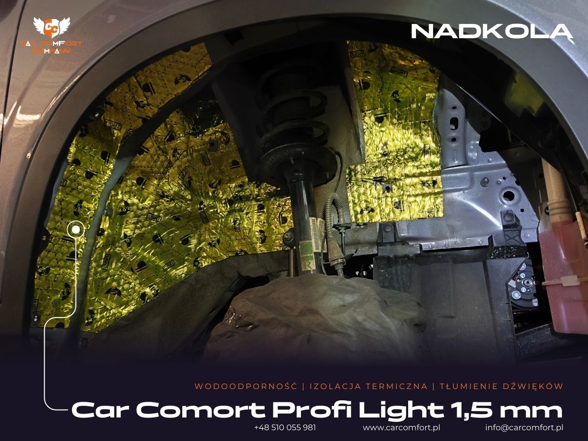 Car Comfort Profi Light 1,5 mm jako izolacja akustyczna nadkoli Omoda 5