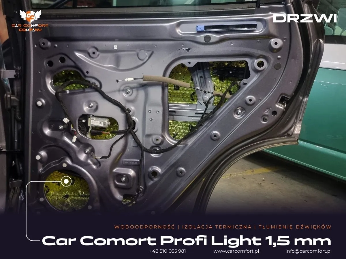 Car Comfort Profi Light 1,5 mm na drzwiach Omoda 5 – pierwsza warstwa tłumienia