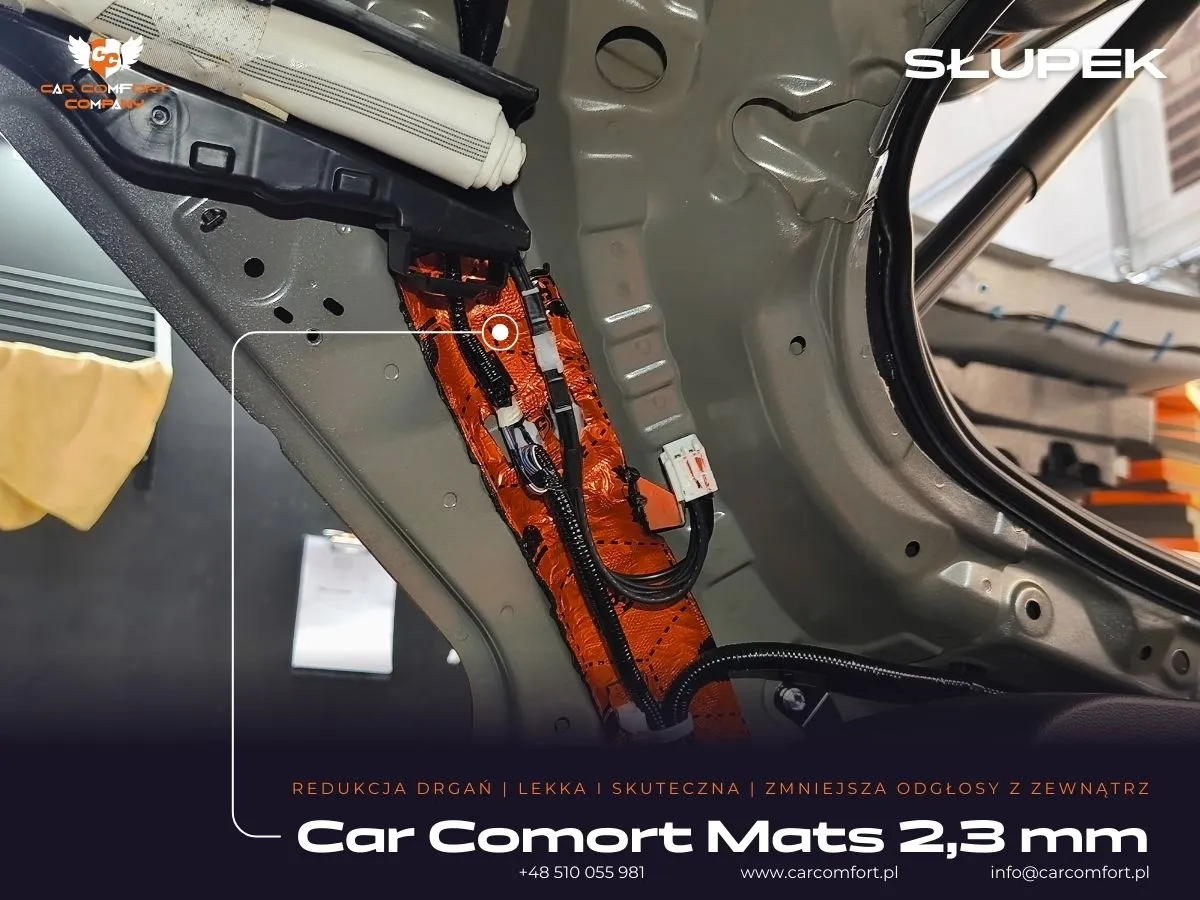 Car Comfort Mats 2,3 mm na słupkach – pierwsza warstwa wygłuszenia Toyota C-HR