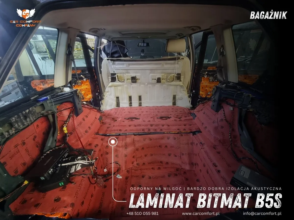 Bitmat B5s jako druga warstwa wygłuszenia bagażnika – laminowana izolacja