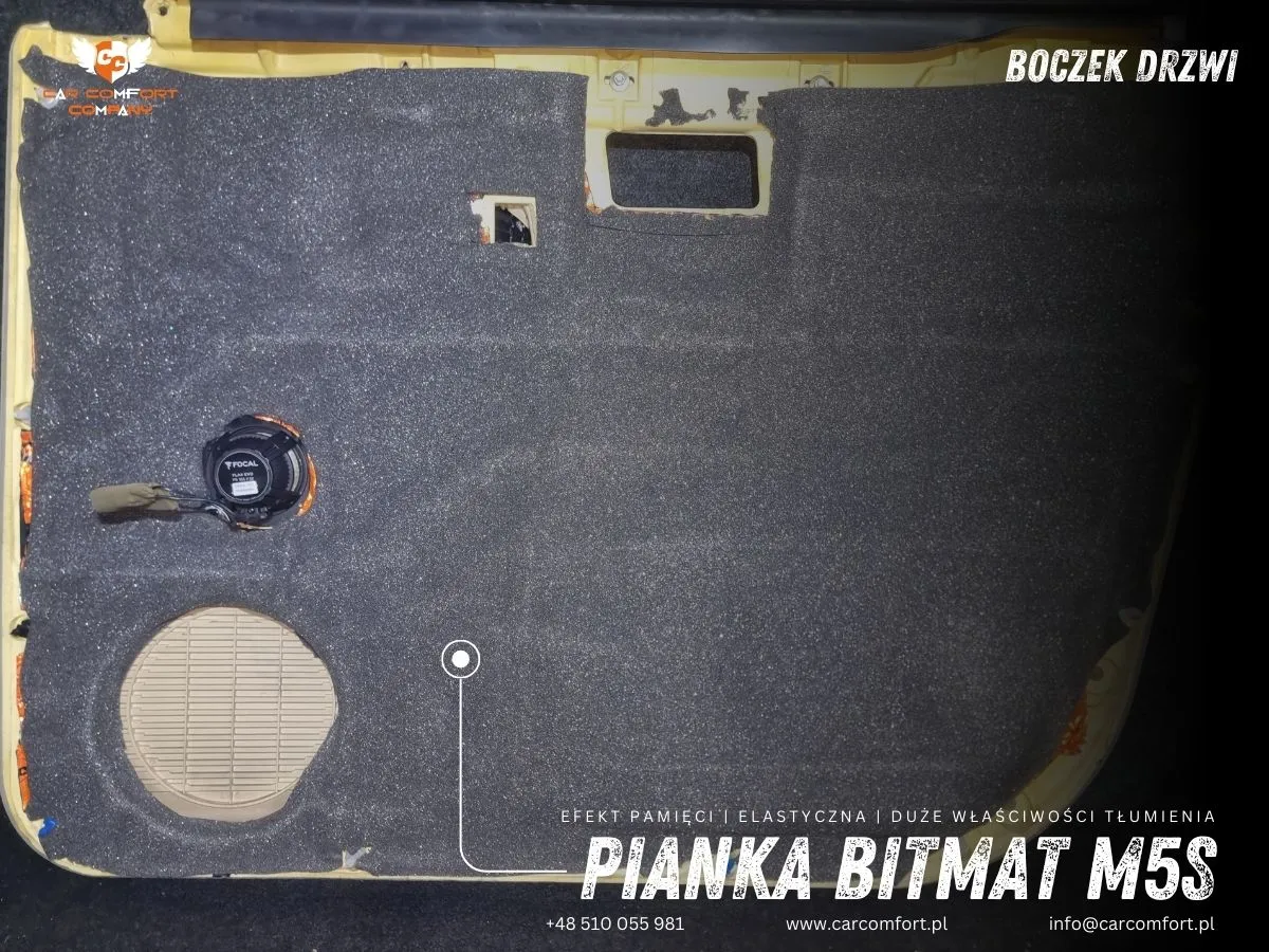 Bitmat M5s jako warstwa tłumiąca na boczku drzwi – wyciszenie kabiny