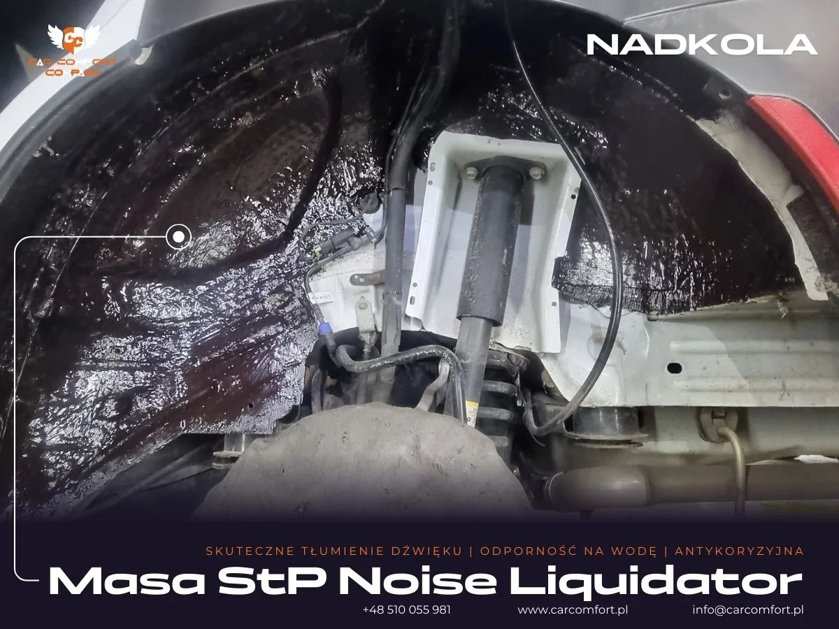 StP Noise Liquidator jako druga warstwa tłumiąca nadkola w Dodge Charger