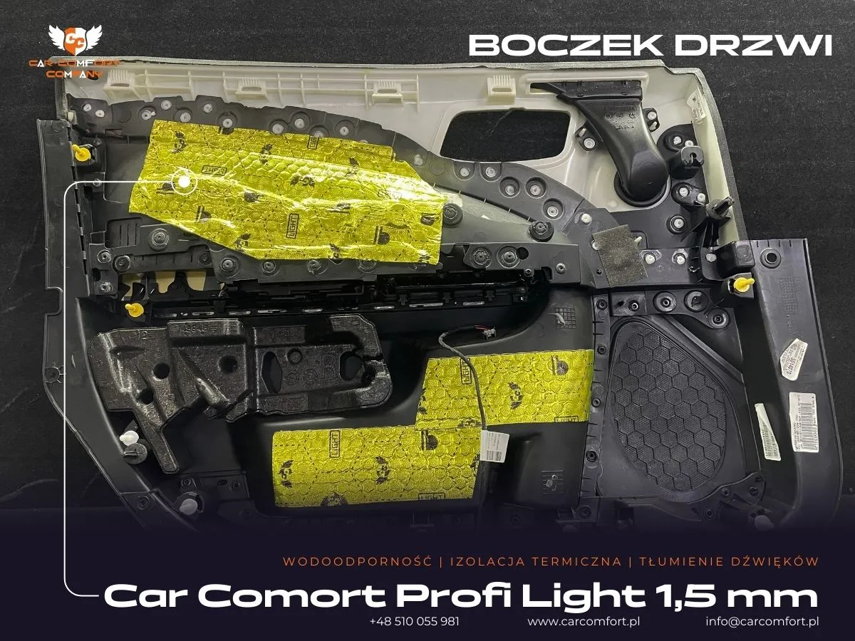 Pierwsza warstwa tłumienia boczku drzwi matą Car Comfort