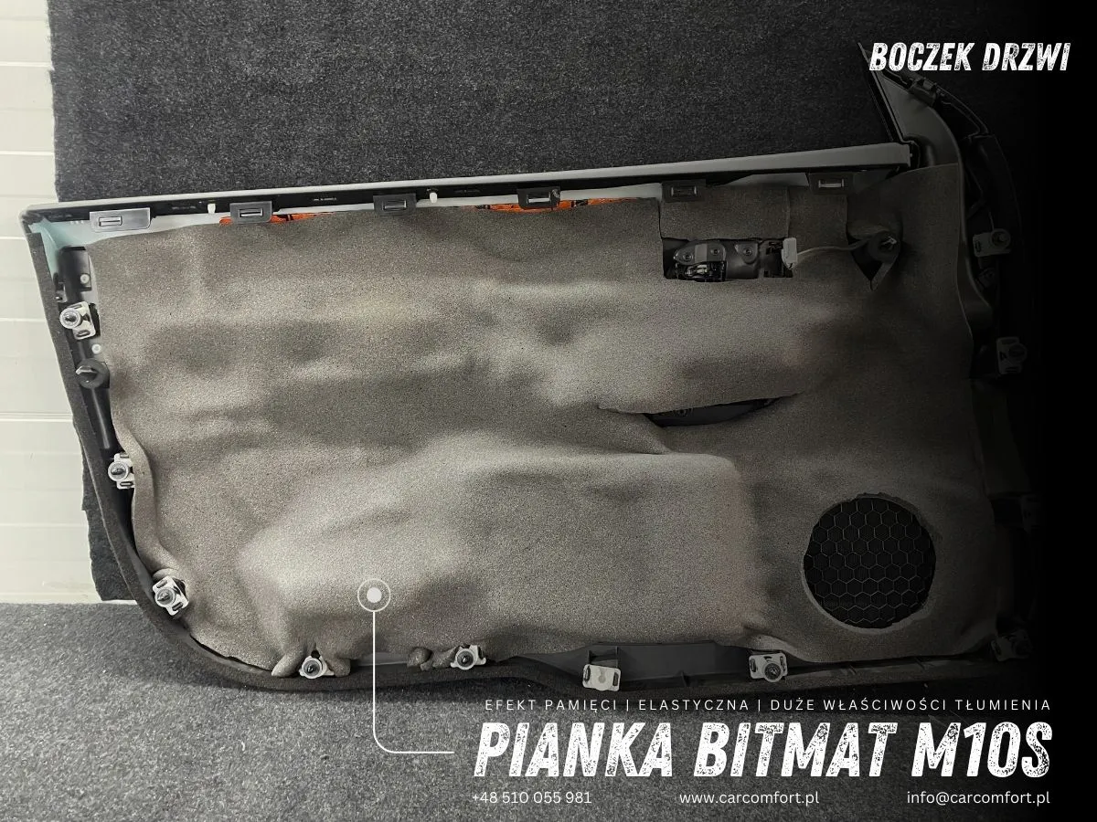 Bitmat M10s na boczku drzwi – elastyczna warstwa poprawiająca wygłuszenie