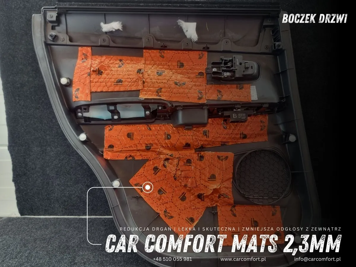 Boczek drzwi w ASX wygluszony matą Car Comfort