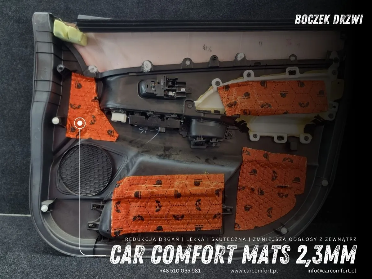 Boczek drzwi w ASX wygluszony matą Car Comfort