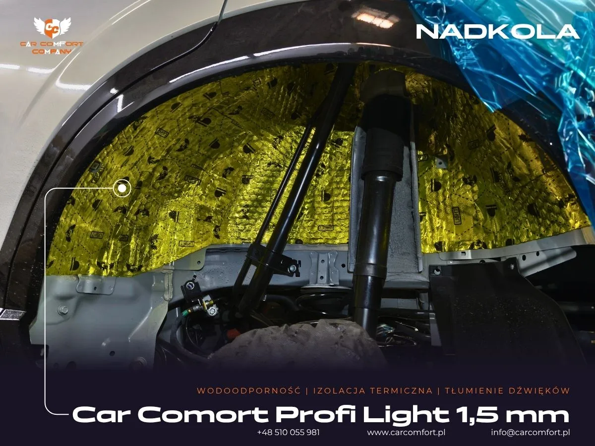 Wyciszanie metalowego nadkola w Honda HRV – aplikacja pierwszej warstwy maty Car Comfort Profi 1,5 mm.