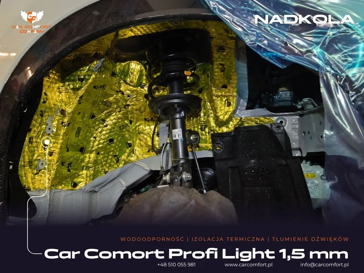 Wyciszanie metalowego nadkola w Honda HRV – aplikacja pierwszej warstwy maty Car Comfort Profi 1,5 mm.