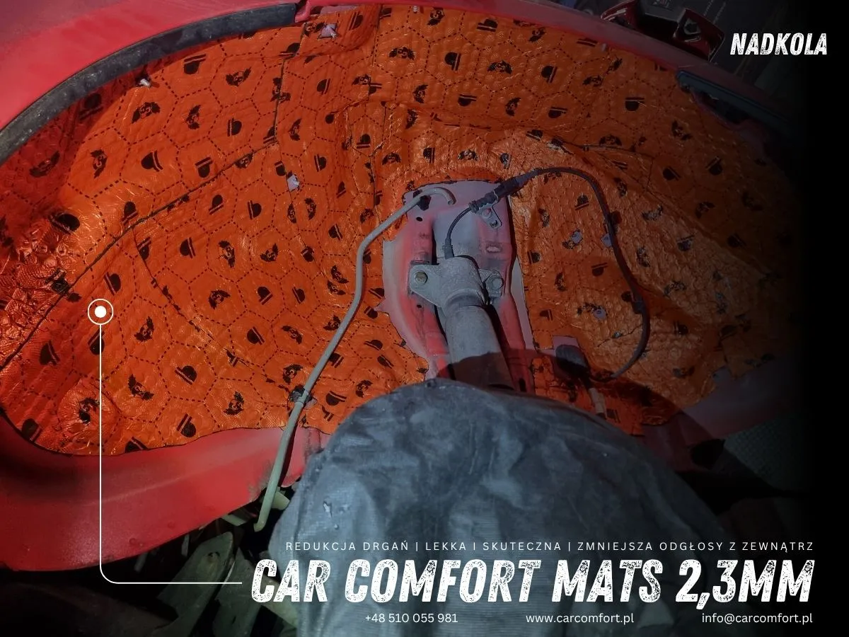  Wyciszenie nadkoli Porsche Macan GTS – pierwsza warstwa maty Car Comfort Mats.