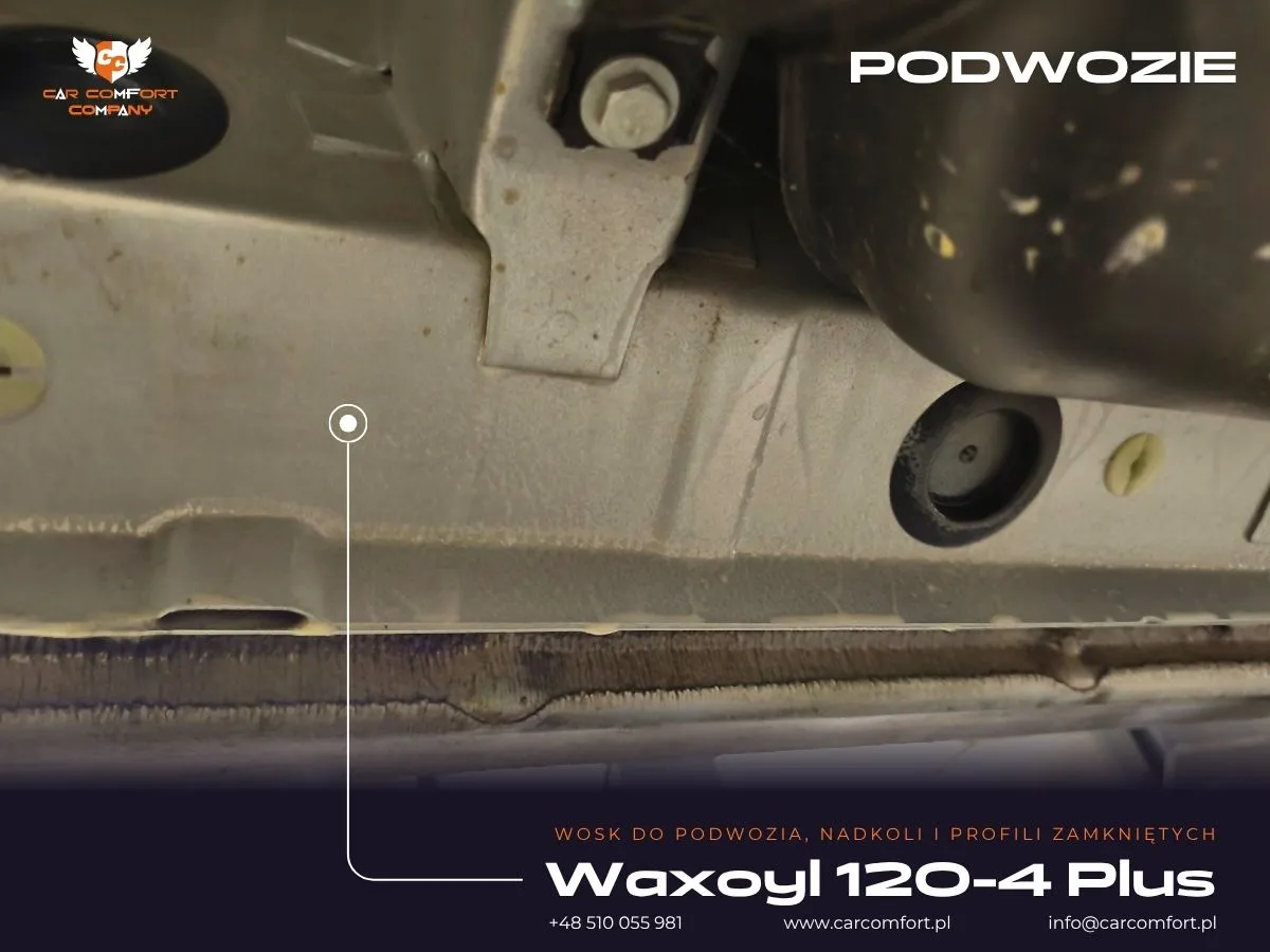 Zabezpieczenie podwozia Volkswagena California preparatem antykorozyjnym Waxoyl 120-4 Plus.
