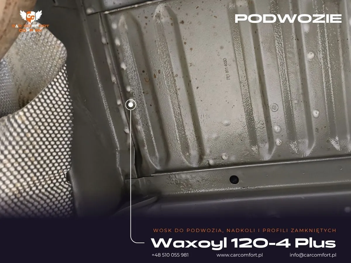 Zabezpieczenie podwozia Volkswagena California preparatem antykorozyjnym Waxoyl 120-4 Plus.
