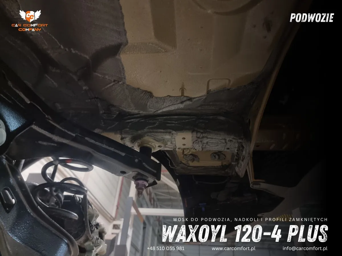  Profesjonalne zabezpieczenie podwozia Toyoty C-HR II preparatem antykorozyjnym Waxoyl 120-4 Plus.