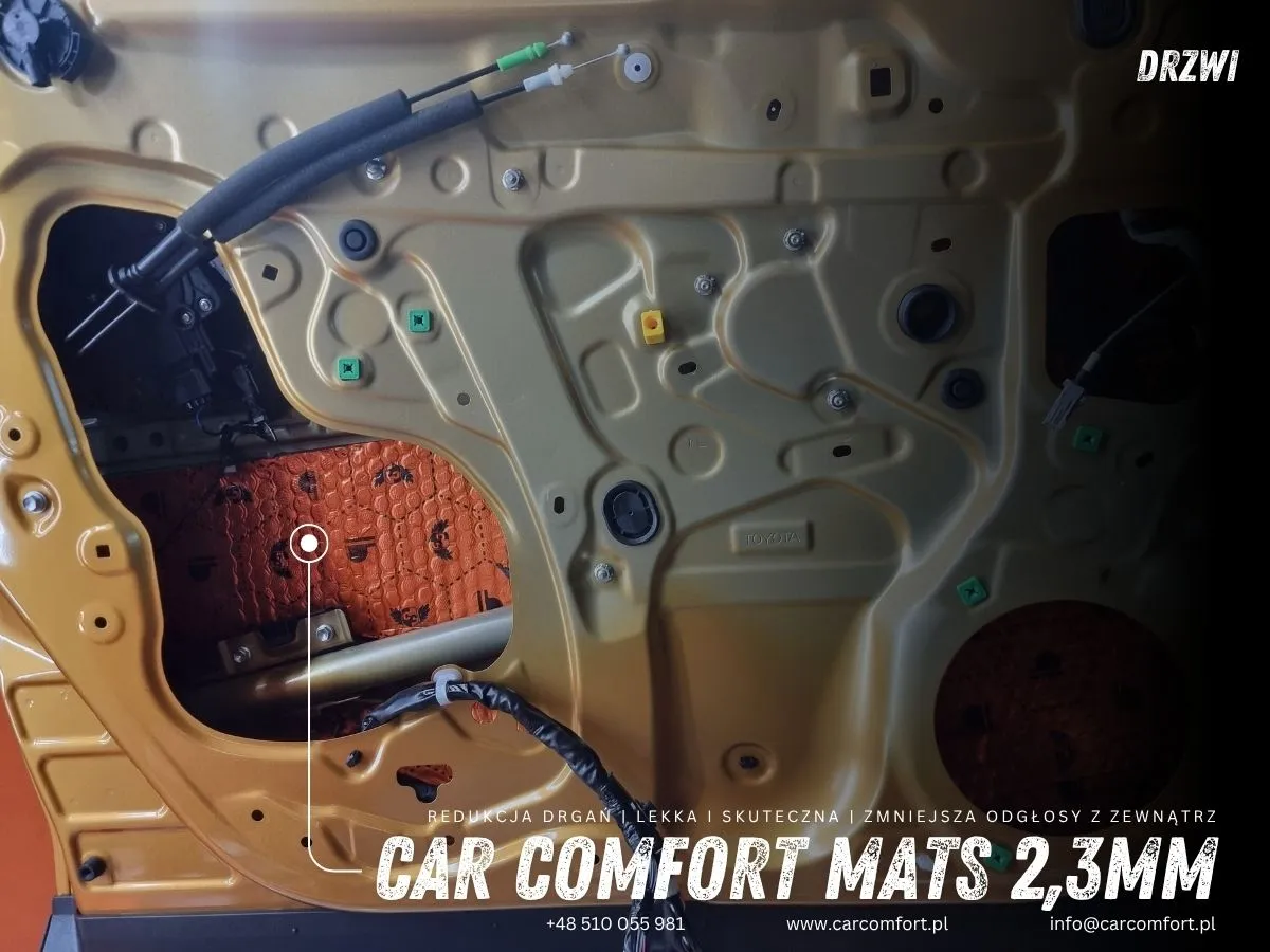 Pierwsza warstwa wyciszenia drzwi Toyoty C-HR II matą Car Comfort Mats 2,3 mm