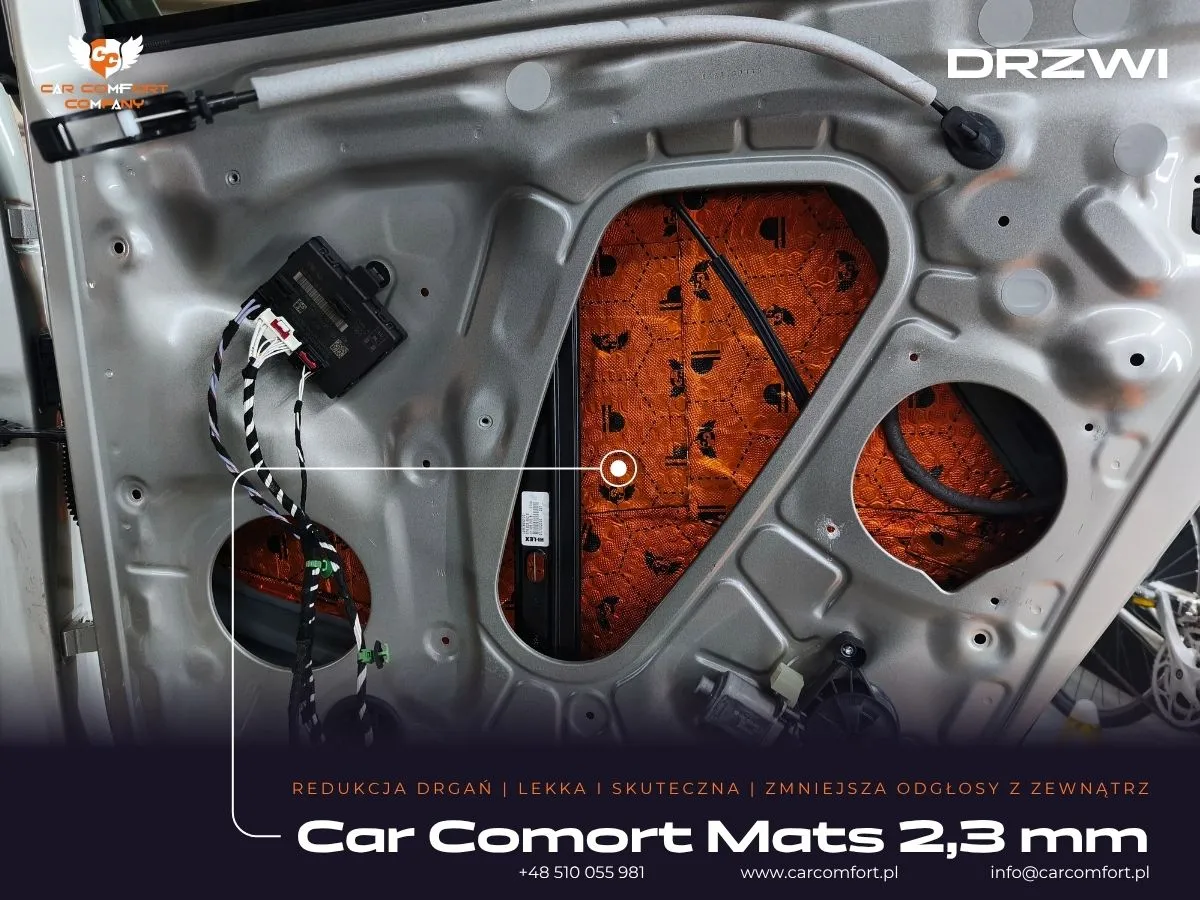  Pierwsza warstwa wyciszenia drzwi Volkswagena Touran matą Car Comfort Mats.